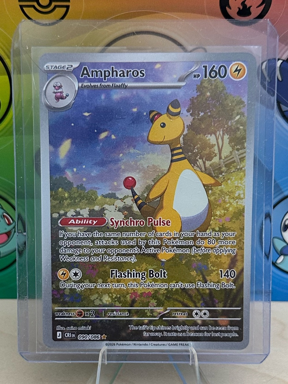 Pokémon TCG Ampharos - 090/086 - ME04: Chaos Rising (CRI) Mint/NM - Picture 4 of 4